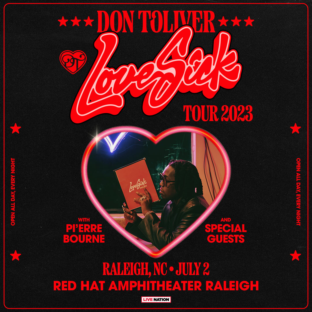 Don Toliver Thee Love Sick Tour 2023 with Pi’erre Bourne Red Hat