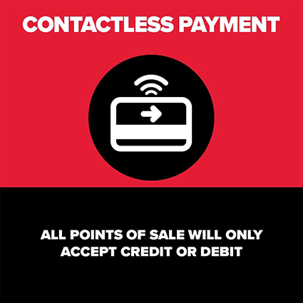 an image with a red and black background that says contactless payment