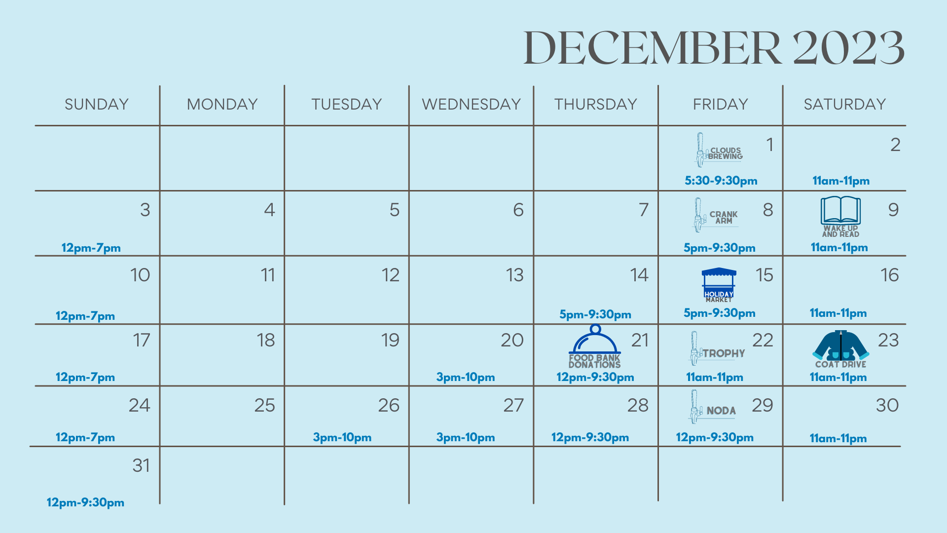 December 2023 calendar