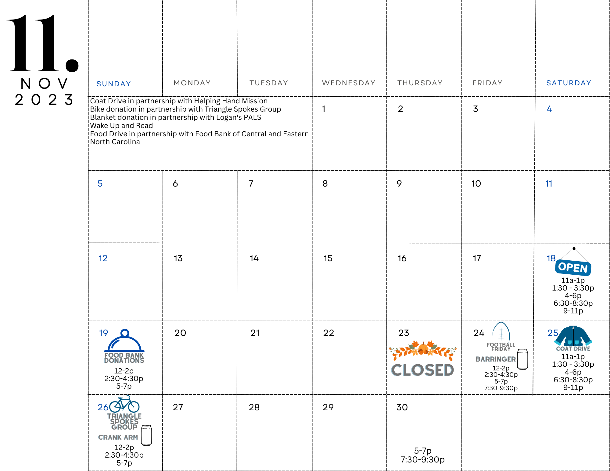 The Rink calendar November 2023