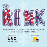 THE RINK presented by UNC Health logo on a light blue background
