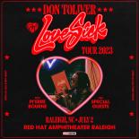 Don Toliver Love Sick artwork black with red text. 