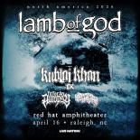 Lamb of God Show Artwork. Red Hat Amphitheater on April 16, 2025