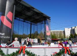 Skaters on ice