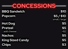 Concessions Menu