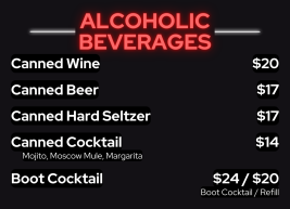 Alcoholic Beverage Menu