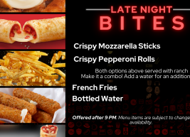 Food truck menu, page 3, late night bites