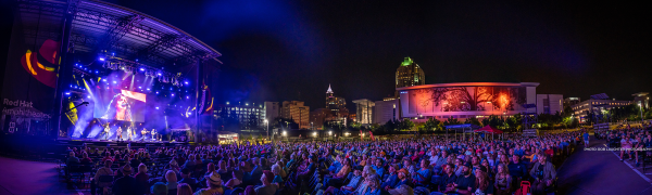 a photo of a crowd at red hat amphitheater